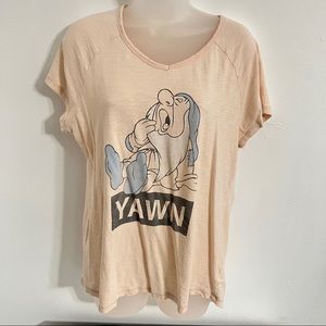Disney Snow White Shirt Sleep Dwarf Size XL Peach